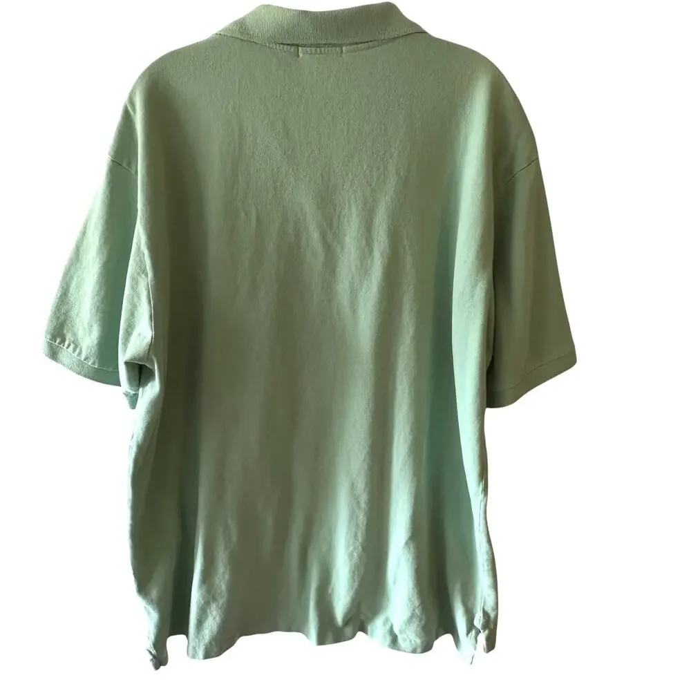 POLO Ralph Lauren Polo Shirt Mens Size 2XLT 2X Tall Mint Green Cotton Golf
